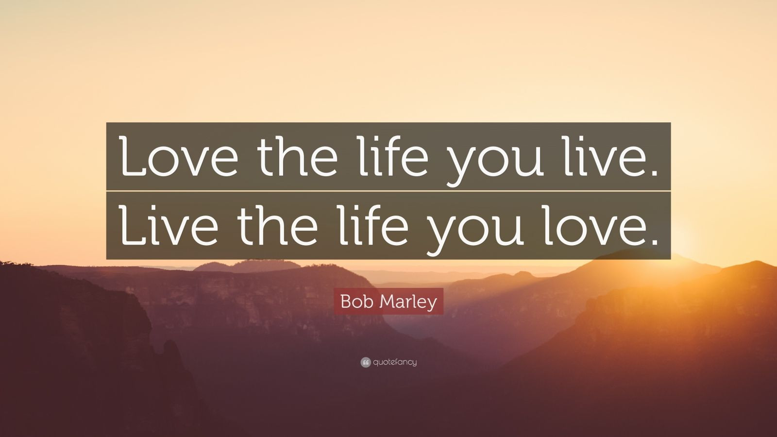 Live Love Life Quotes
 Bob Marley Quote “Love the life you live Live the life