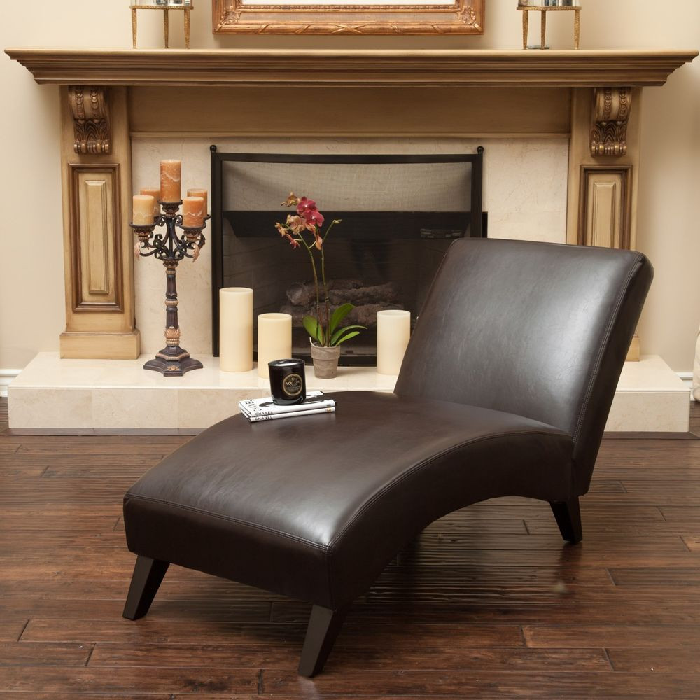 Living Room Chaise Lounge Chairs
 Living Room Furniture Contemporary Brown Leather Chaise