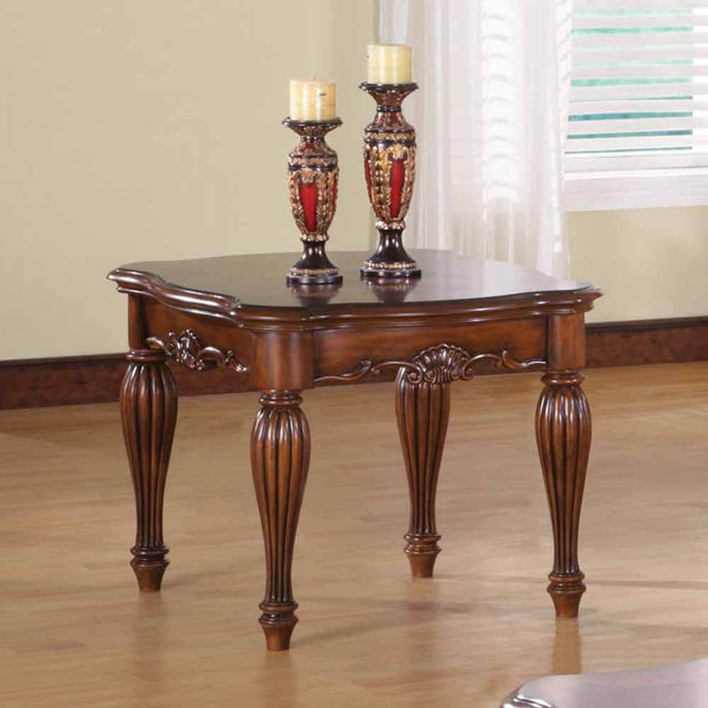 Living Room End Table
 Dreena Occasional Living Room End Side Table Carved Solid