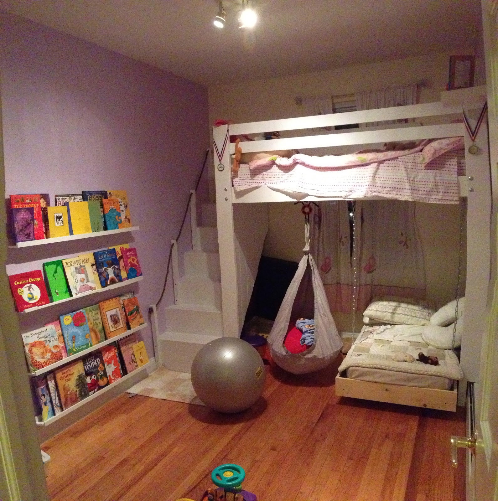 Loft Bedroom Ideas For Kids
 Kids Space Loft bed bunk bed build with hanging toddler