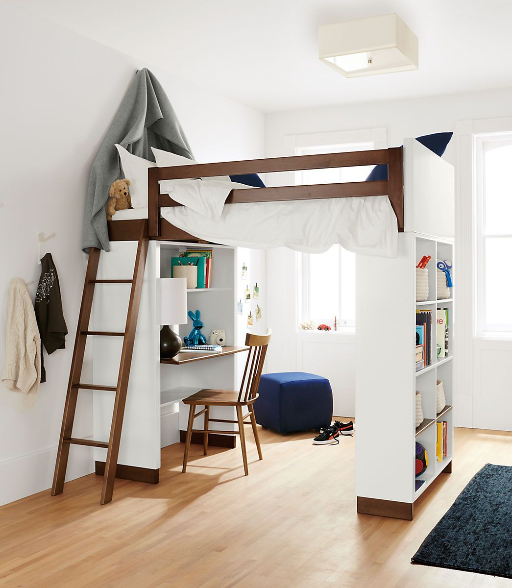 Loft Bedroom Ideas For Kids
 Moda Loft Beds with Desk and Bookcase Options