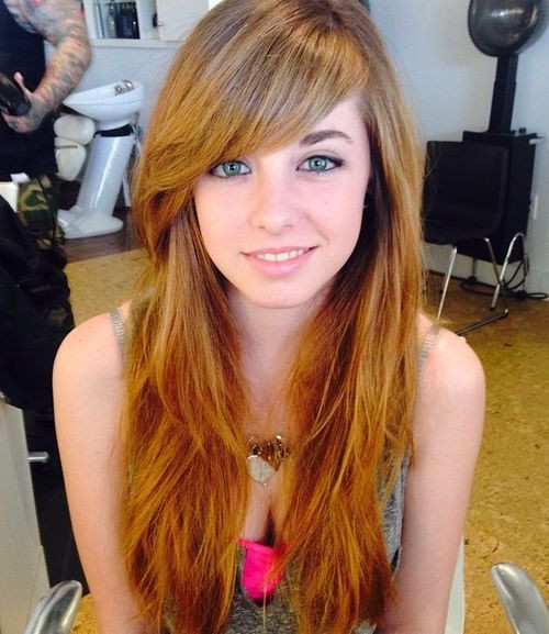 Long Layered Hairstyle With Side Bangs
 40 Cute and Effortless Long Layered Haircuts with Bangs