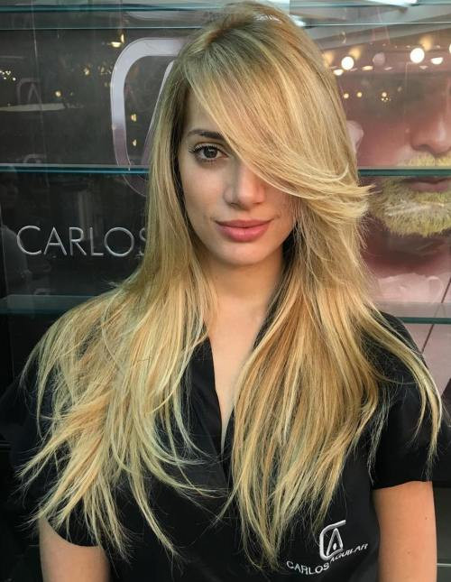 Long Layered Hairstyle With Side Bangs
 50 Cute Long Layered Haircuts with Bangs 2018