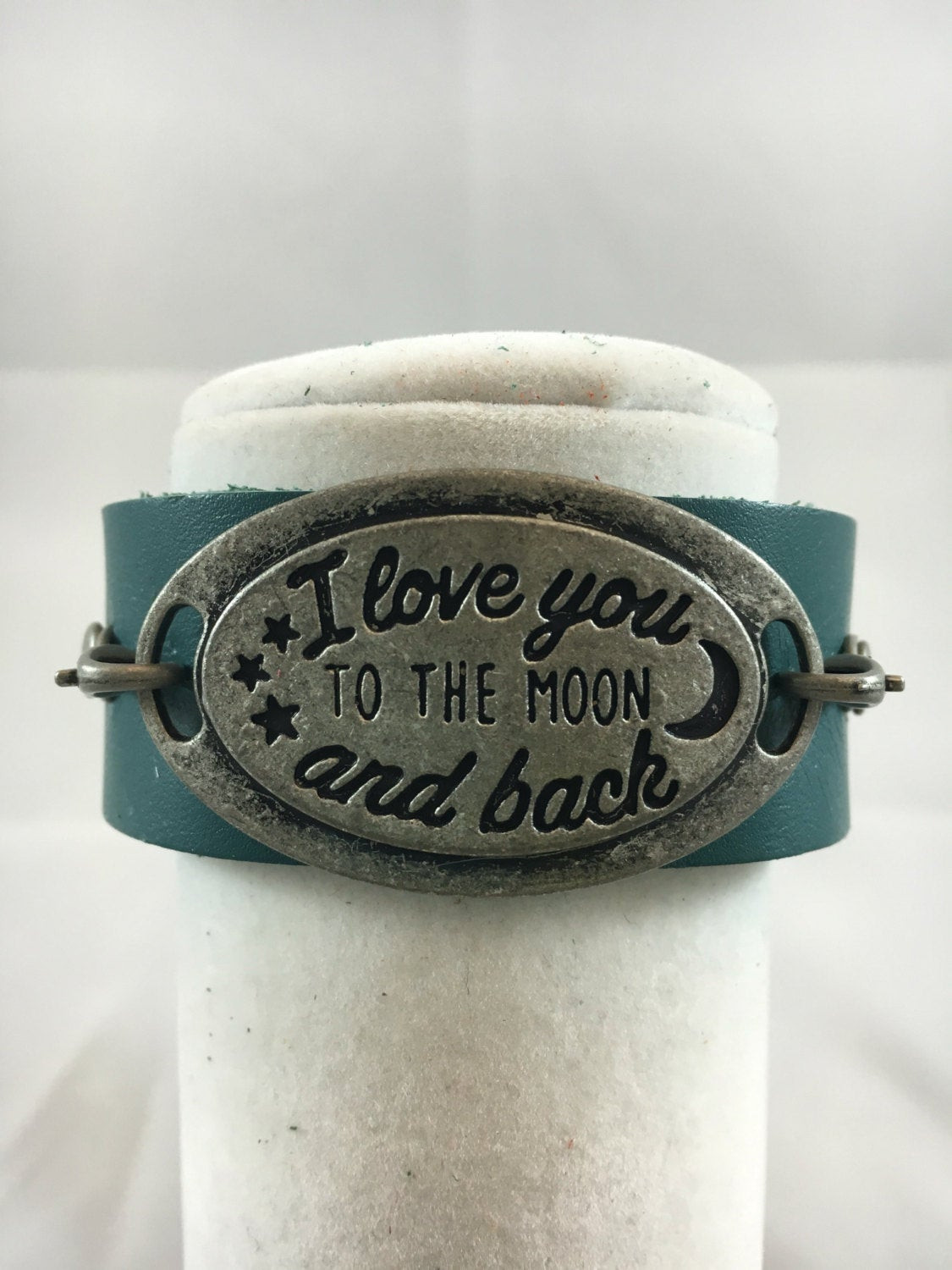 Love You To The Moon And Back Bracelet
 I Love You To The Moon And Back Teal leather bracelet