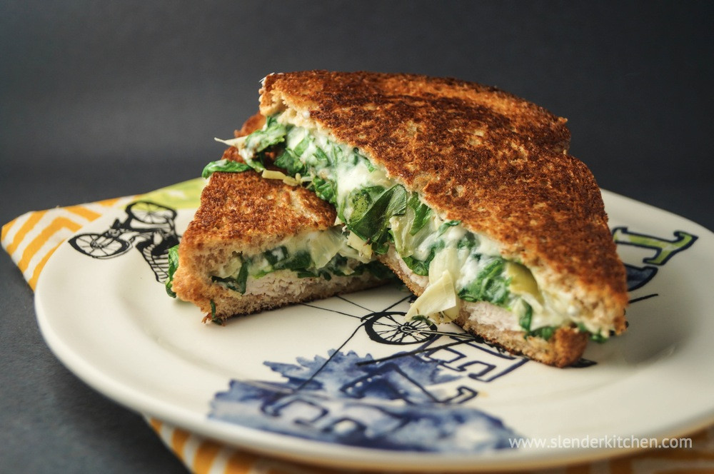 Low Calorie Spinach Recipes
 Spinach Artichoke Grilled Cheese Slender Kitchen