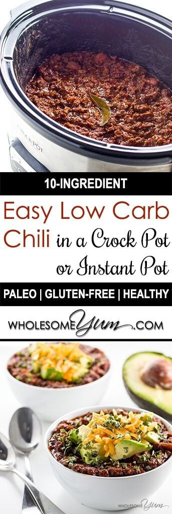 Low Carb Crock Pot Recipes Ground Beef
 Keto Low Carb Chili Recipe Crock Pot or Instant Pot Paleo