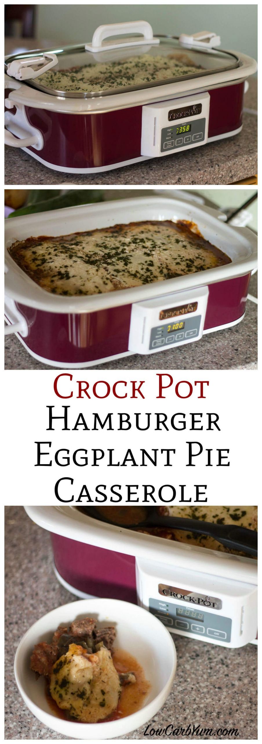 Low Carb Crock Pot Recipes Ground Beef
 A low carb ground beef eggplant casserole that bakes in a