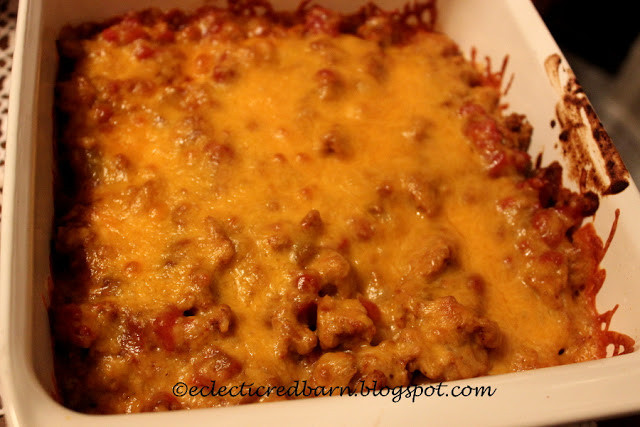 Low Carb Mexican Casserole With Ground Beef
 Eclectic Red Barn Low Carb Mexican Casserole baked