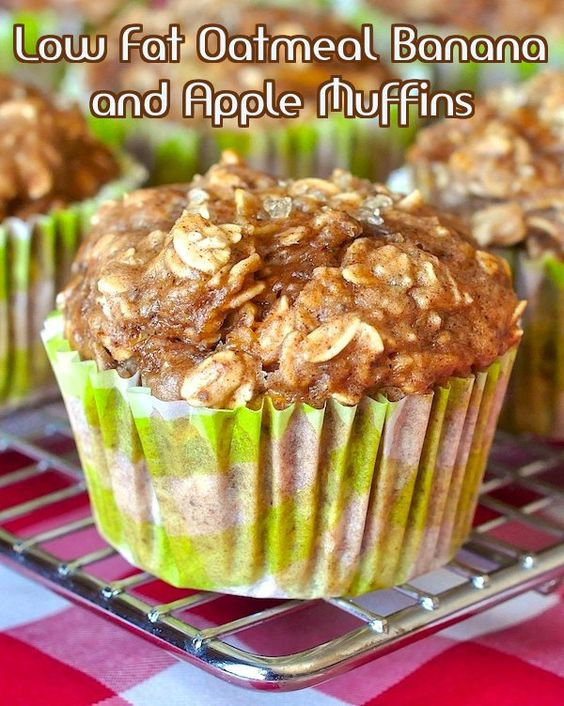 Low Fat Muffin Recipes
 Low Fat Oatmeal Banana Apple Breakfast Muffins