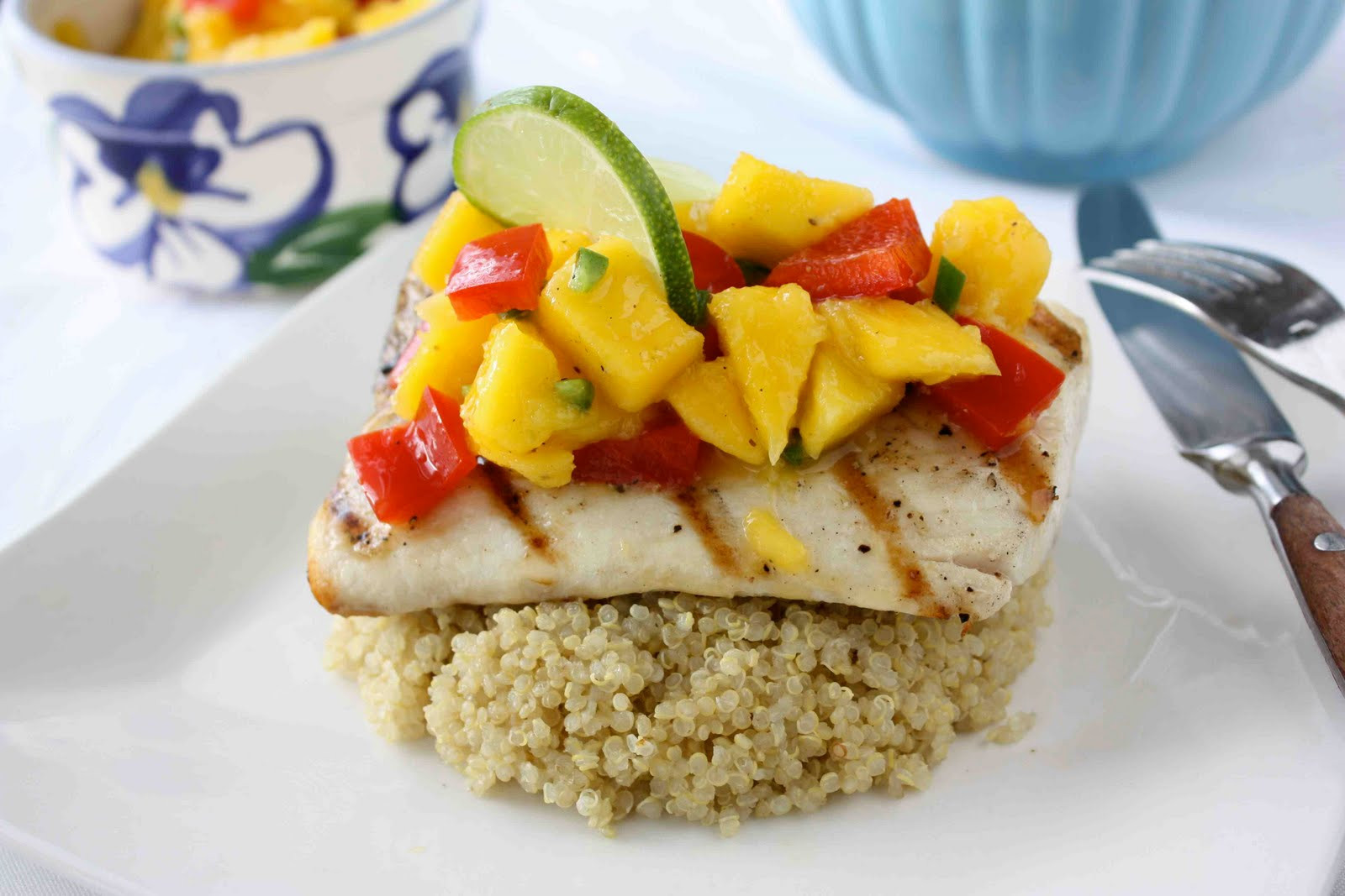 Mahi Mahi Side Dishes
 Grilled Mahi Mahi with Mango Red Pepper & Lime Salsa