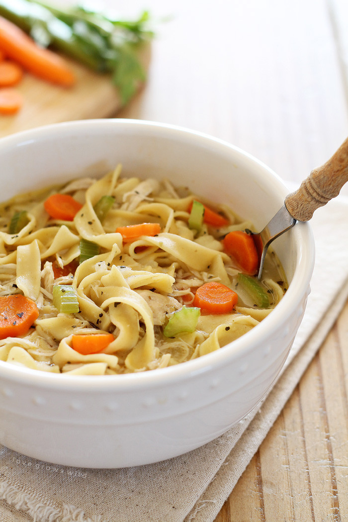 Making Chicken Noodle Soup
 Quick and Easy Chicken Noodle Soup Love Grows Wild