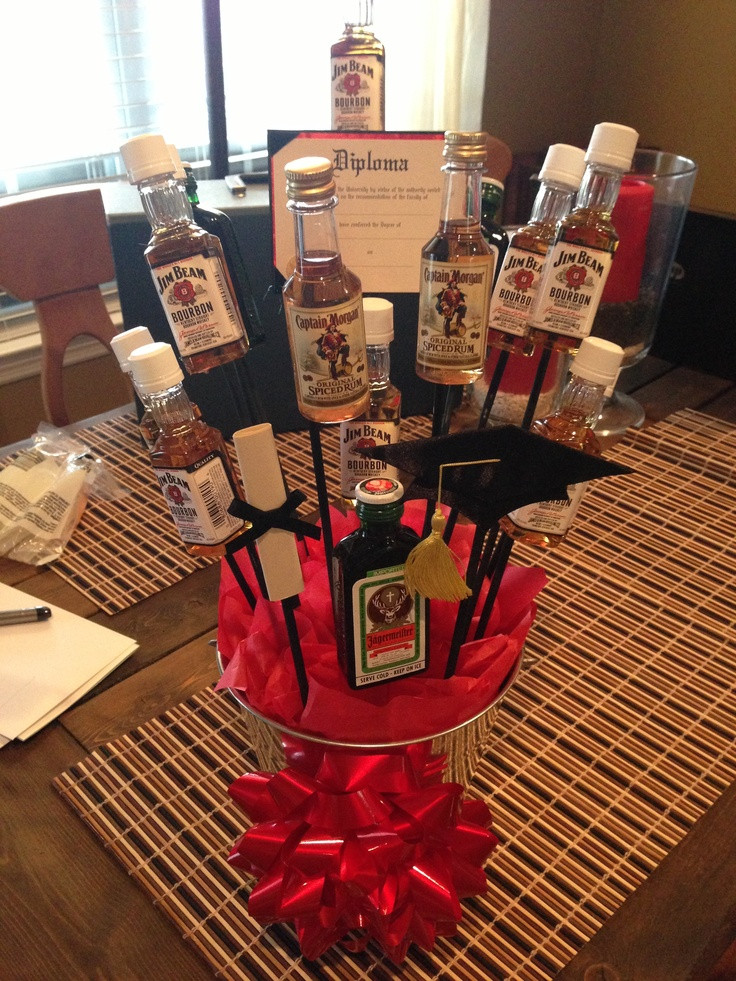 Male Graduation Gift Ideas
 Alcohol bouquet for a guy graduating college
