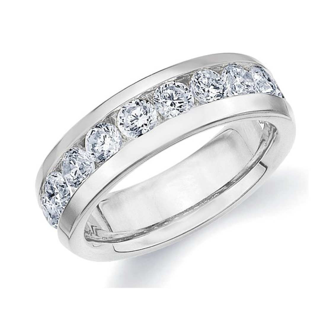 Male Wedding Bands With Diamonds
 18K White Gold Men s Diamond Eterinty Ring 1 5 cttw F G