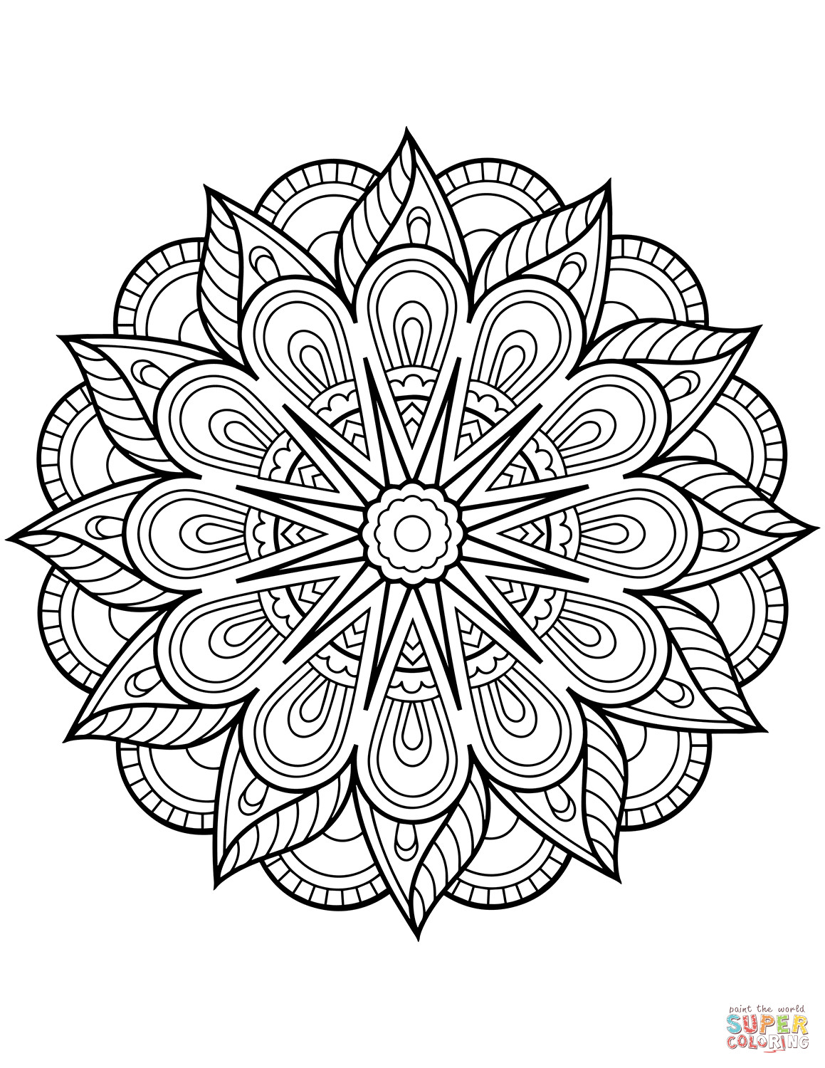 Mandala Coloring Pages Free Printable
 Flower Mandala coloring page