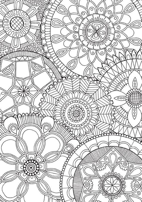 Mandalas Printable Coloring Pages
 Items similar to Family Mandalas Colour with Me HELLO