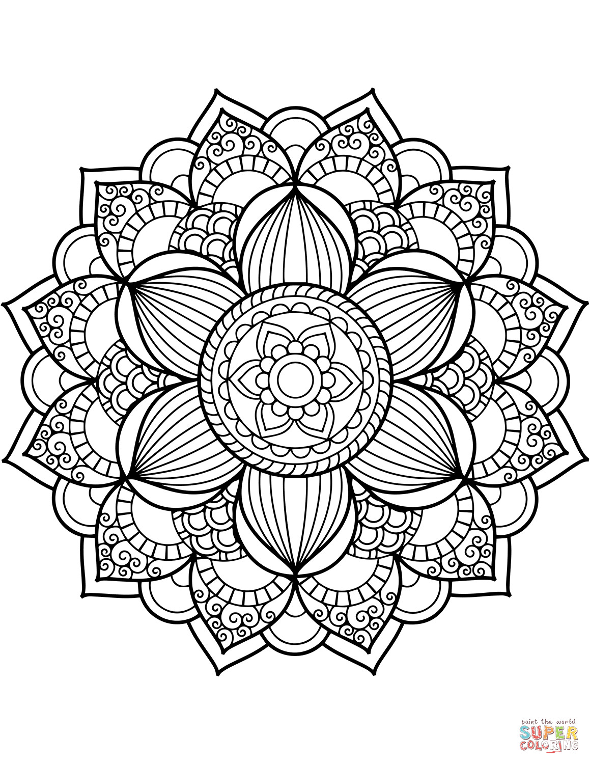 Mandalas Printable Coloring Pages
 Flower Mandala coloring page