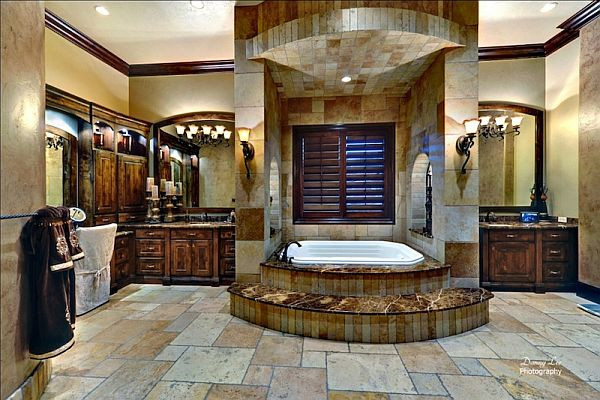 Mansion Master Bathroom
 Luxury Tuscan Style Mansion in Washington is An