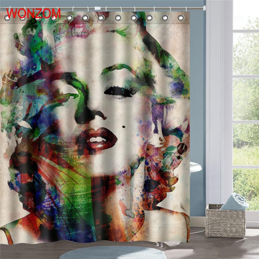Marilyn Monroe Bathroom Decor
 WONZOM Marilyn Monroe Polyester Fabric Mermaid Shower