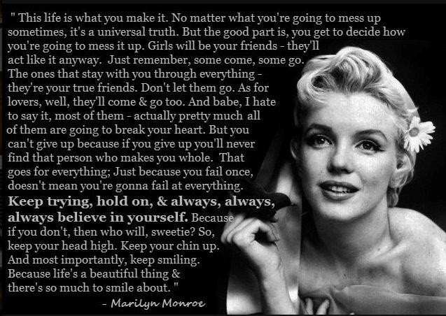 Marilyn Monroe Quote About Life
 95 best images about Marilyn & Symbol Quotes on