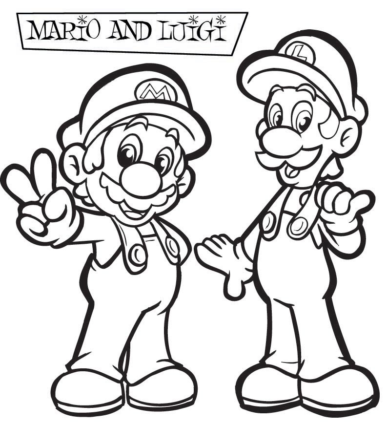 Mario Coloring Pages Printable
 Mario Coloring pages Black and white super Mario