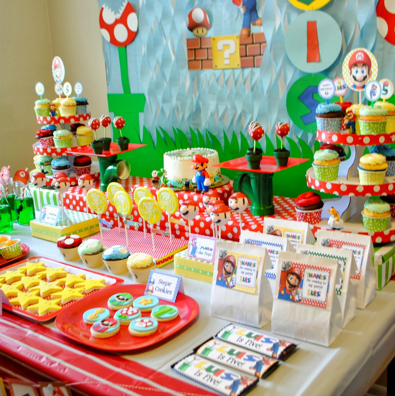 Mario Themed Birthday Party Ideas
 Karo s Fun Land Super Mario Fifth Birthday Party