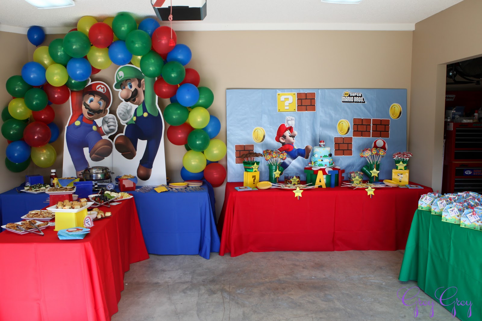 Mario Themed Birthday Party Ideas
 GreyGrey Designs My Parties Super Mario Birthday Party