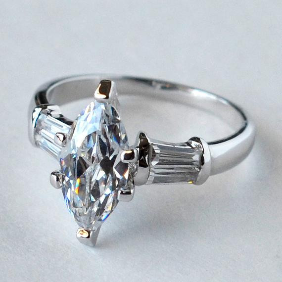 Marquise Cut Wedding Rings
 2 0ct Marquise Cut Engagement Ring Wedding by MyrasCollections
