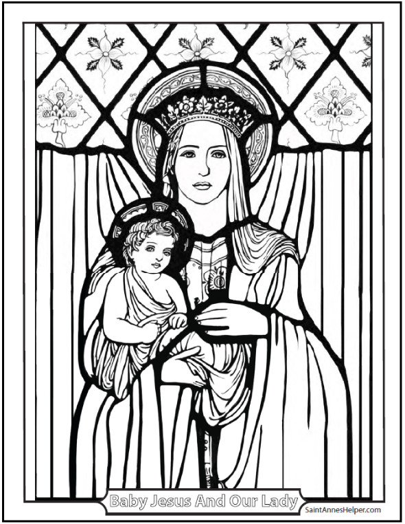 Mary And Baby Jesus Coloring Page
 45 Bible Story Coloring Pages Creation Jesus & Mary