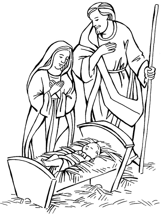Mary And Baby Jesus Coloring Page
 Mary and Joseph and baby Jesus Bible coloring pages