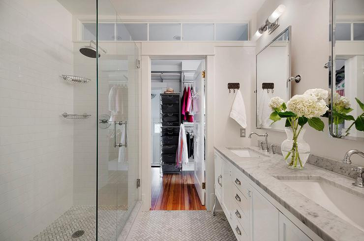 Master Bathroom With Closet
 Long Walk Through Closet Design Ideas