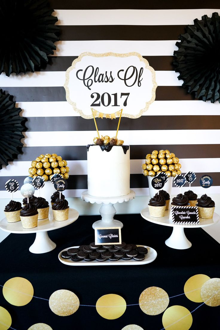 Masters Degree Graduation Party Ideas
 CREATE THIS BEAUTIFUL BOLD BLACK AND GOLD GRADUATION SET