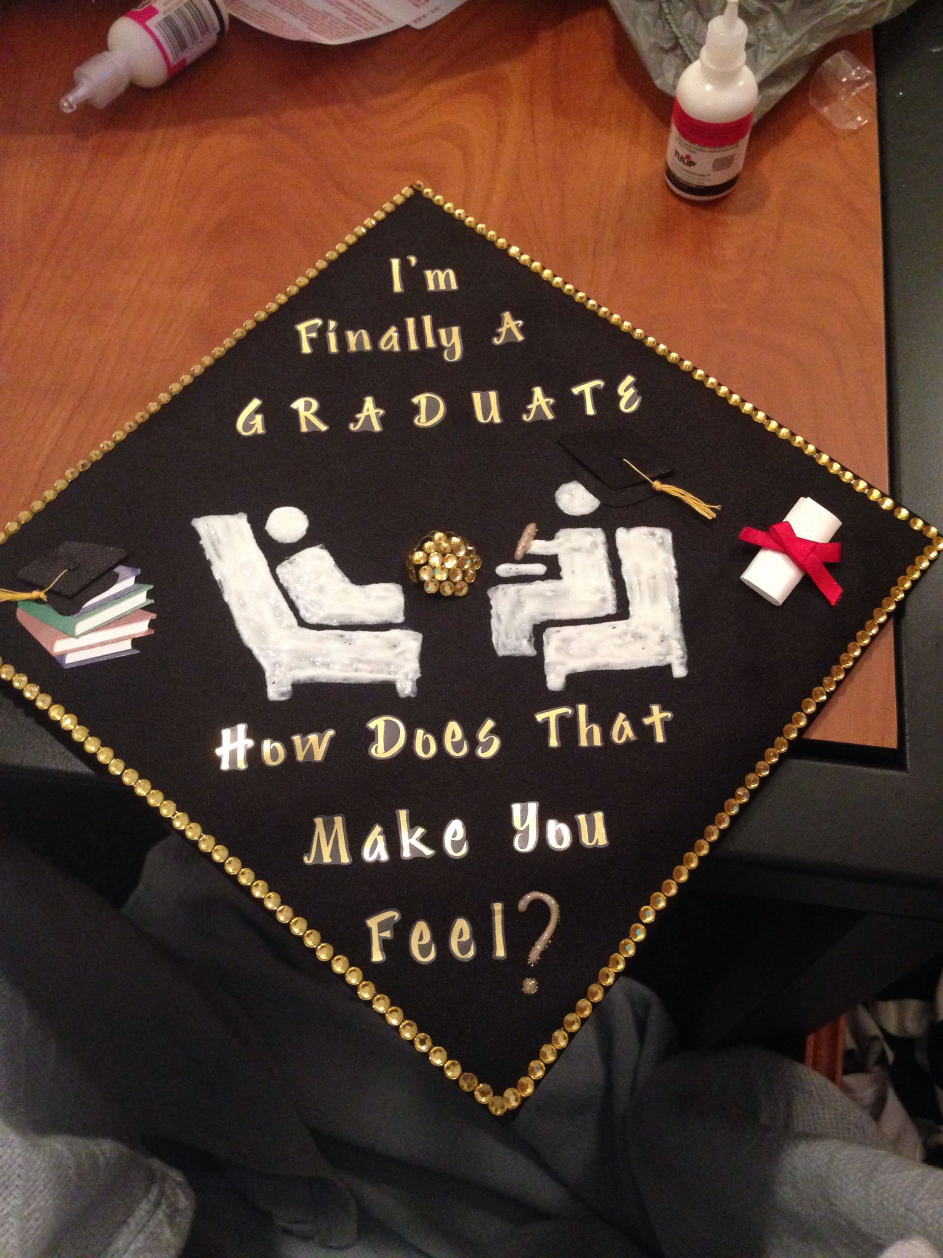 Masters Degree Graduation Party Ideas
 Hahaha too funny Grad cap idea for psychology majors
