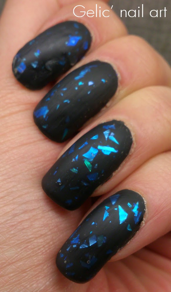 Matte Black Nails With Glitter
 Gelic nail art H&M Glitter Nailpolish 3D Glitter