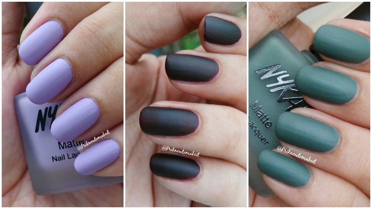Matte Nail Colors
 Nykaa Matte nail lacquer Swatches and review