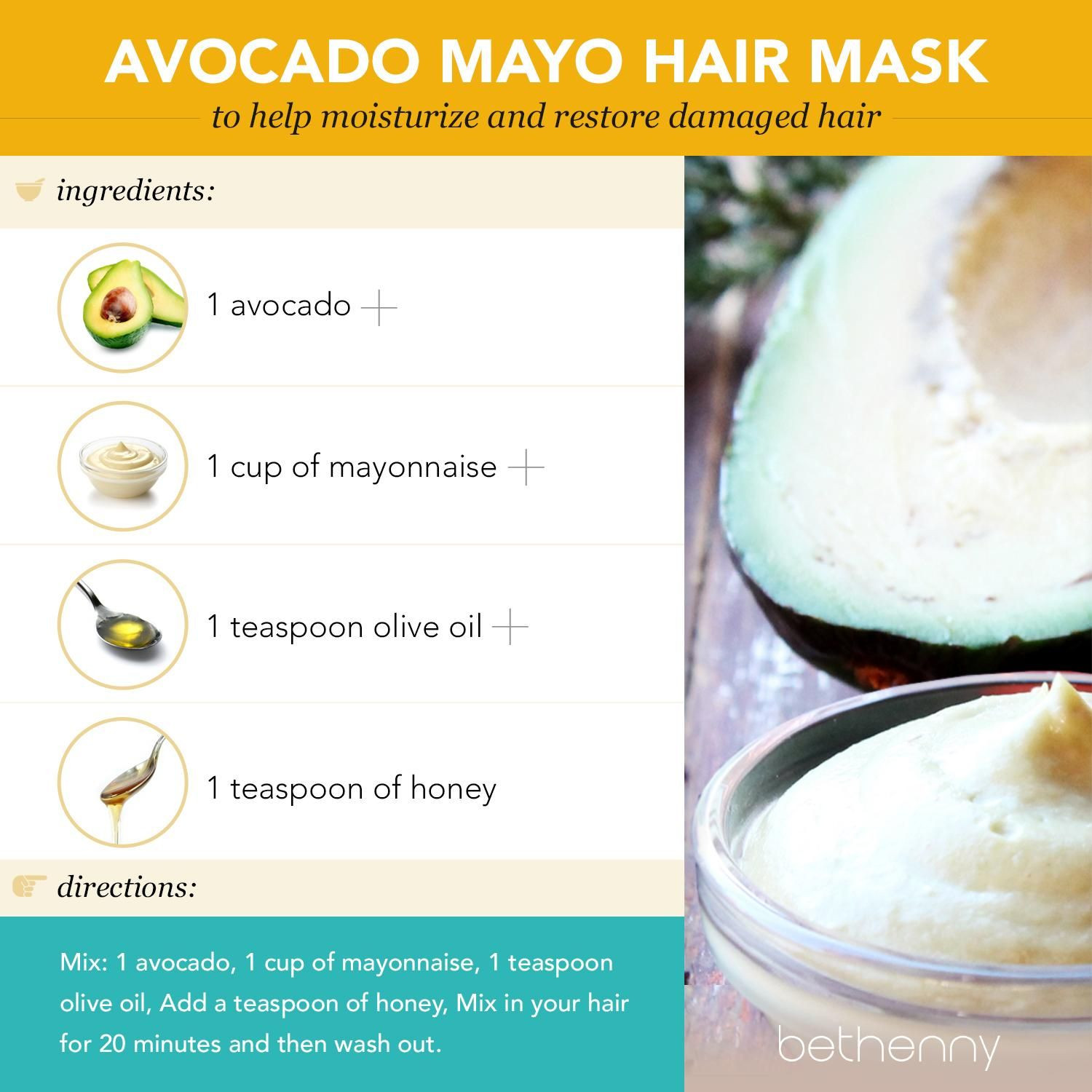 Mayo Hair Mask DIY
 At home avocado mayo hair mask diy beauty