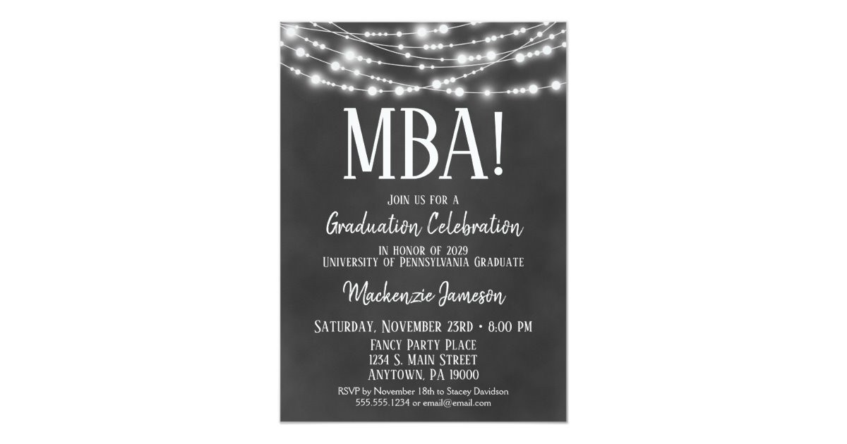 Mba Graduation Party Ideas
 MBA Business Admin Graduation Party Invitation