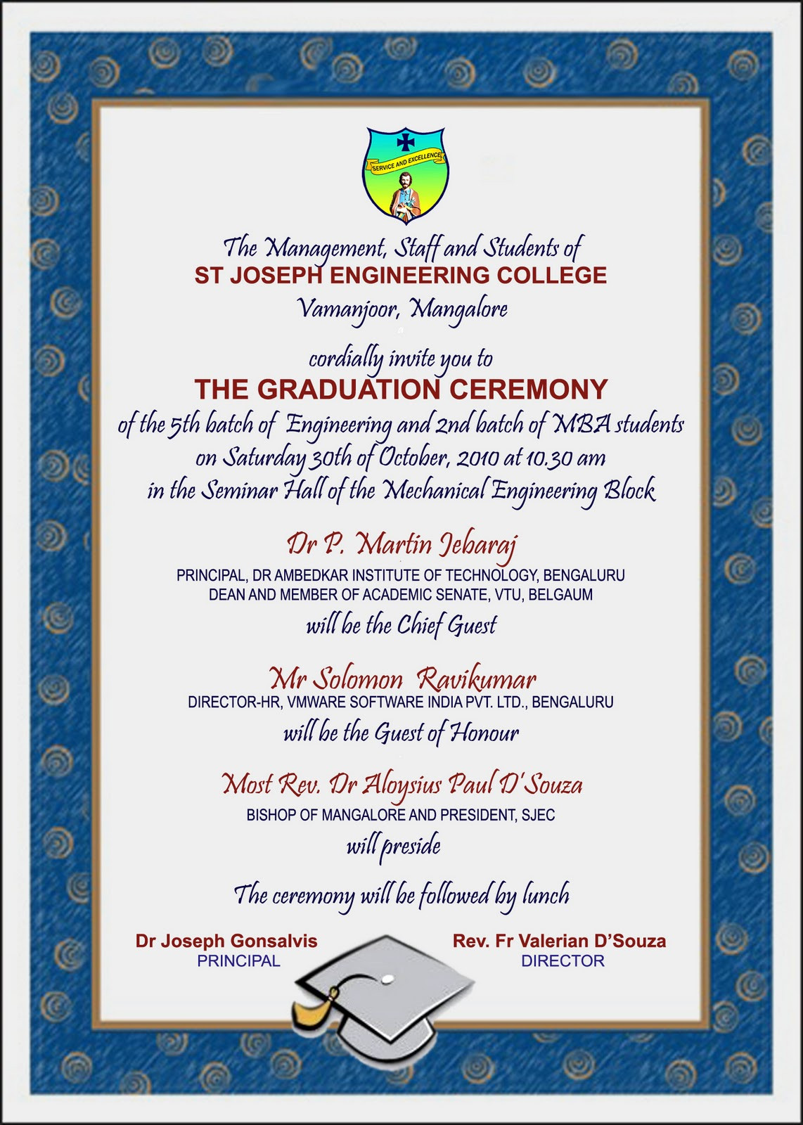 Mba Graduation Party Ideas
 Department of Business Administration Invitation for The