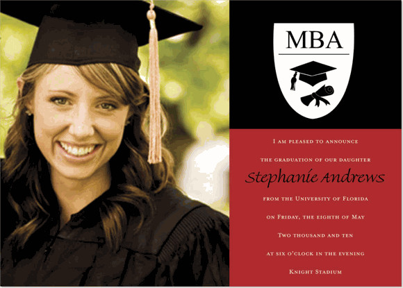 Mba Graduation Party Ideas
 MBA Red and Black Graduation Announcements