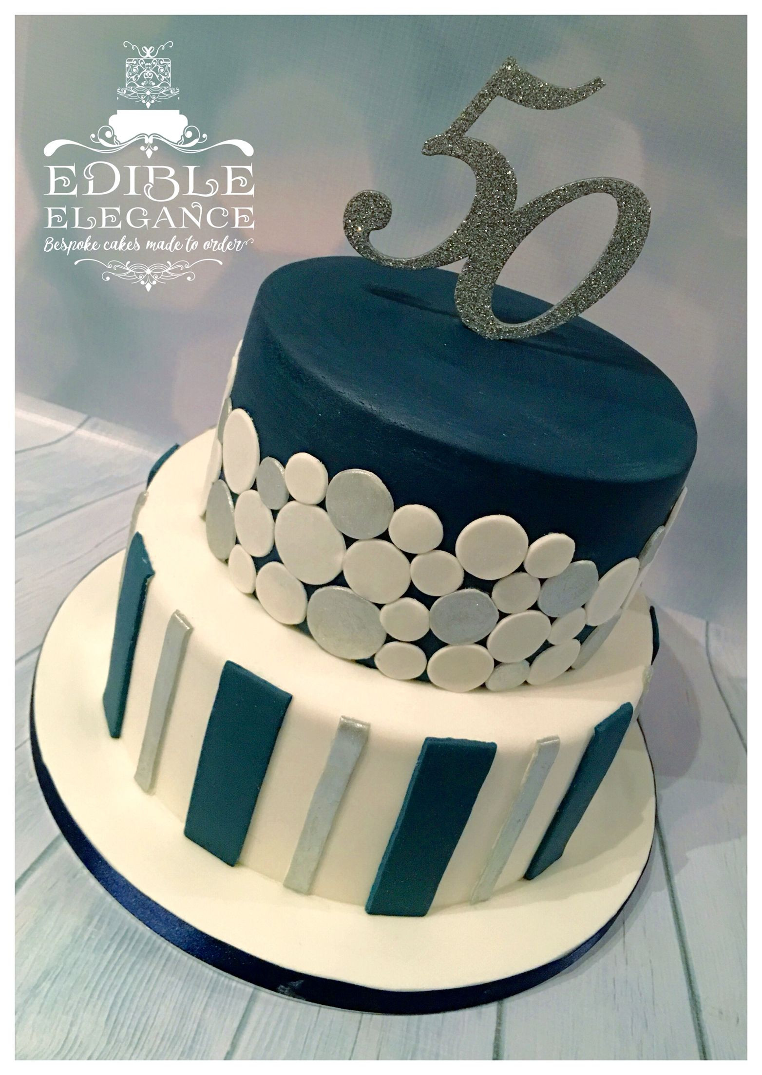 Mens Birthday Cake Decorating
 50th birthday cake contemporary design in masculine blue