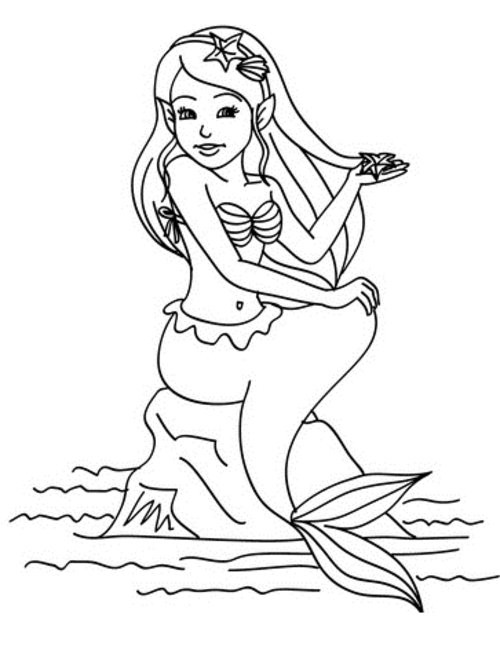 Mermaid Coloring Pages Kids
 Mermaid Coloring Pages Free For Kids Disney Coloring Pages