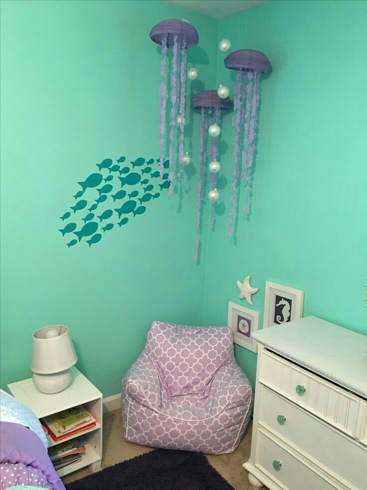 Mermaid Decor For Kids Room
 This would be an adorable kids room Beach ocean under