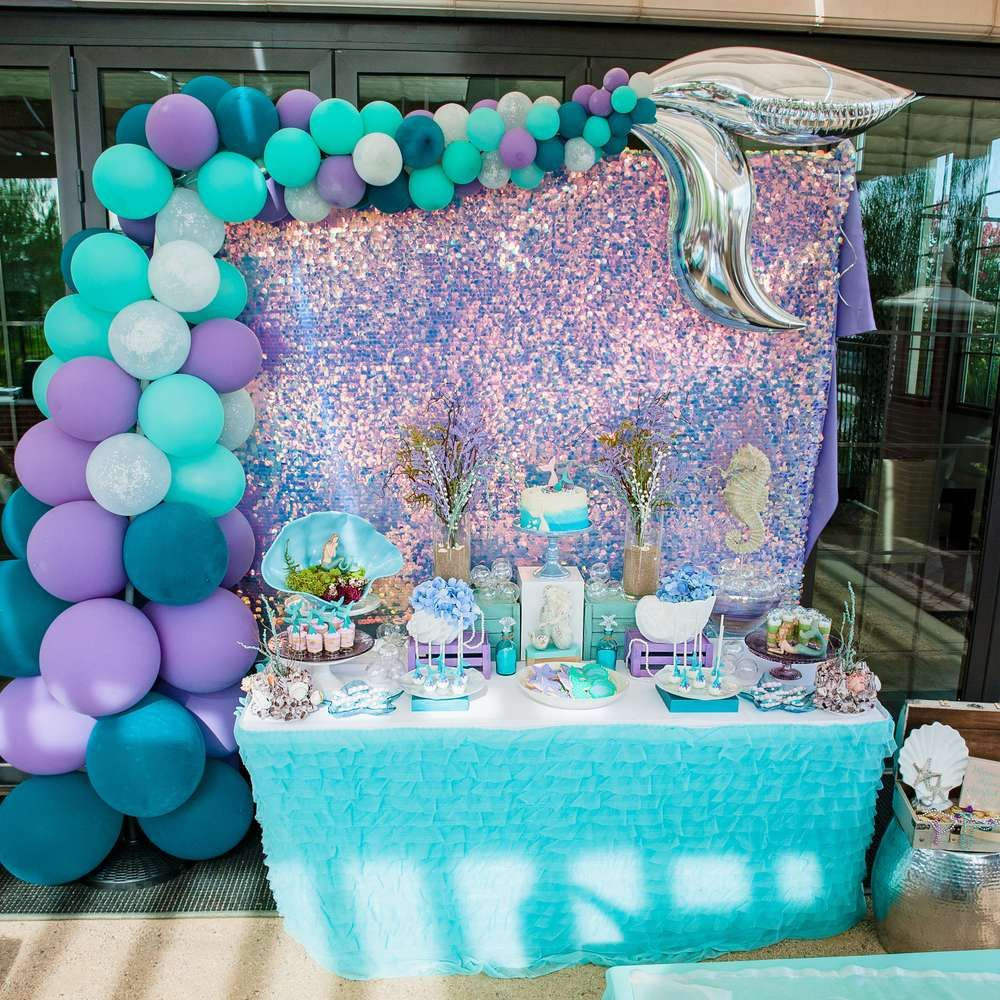 Mermaid Party Ideas Diy
 This Mermaid Birthday Party is stunning Love the dessert