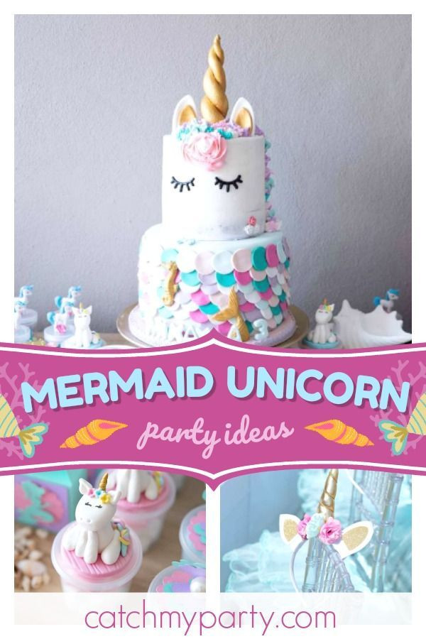 Mermaid Unicorn Party Ideas
 Swoon over this dazzling Mermaid Unicorn birthday party