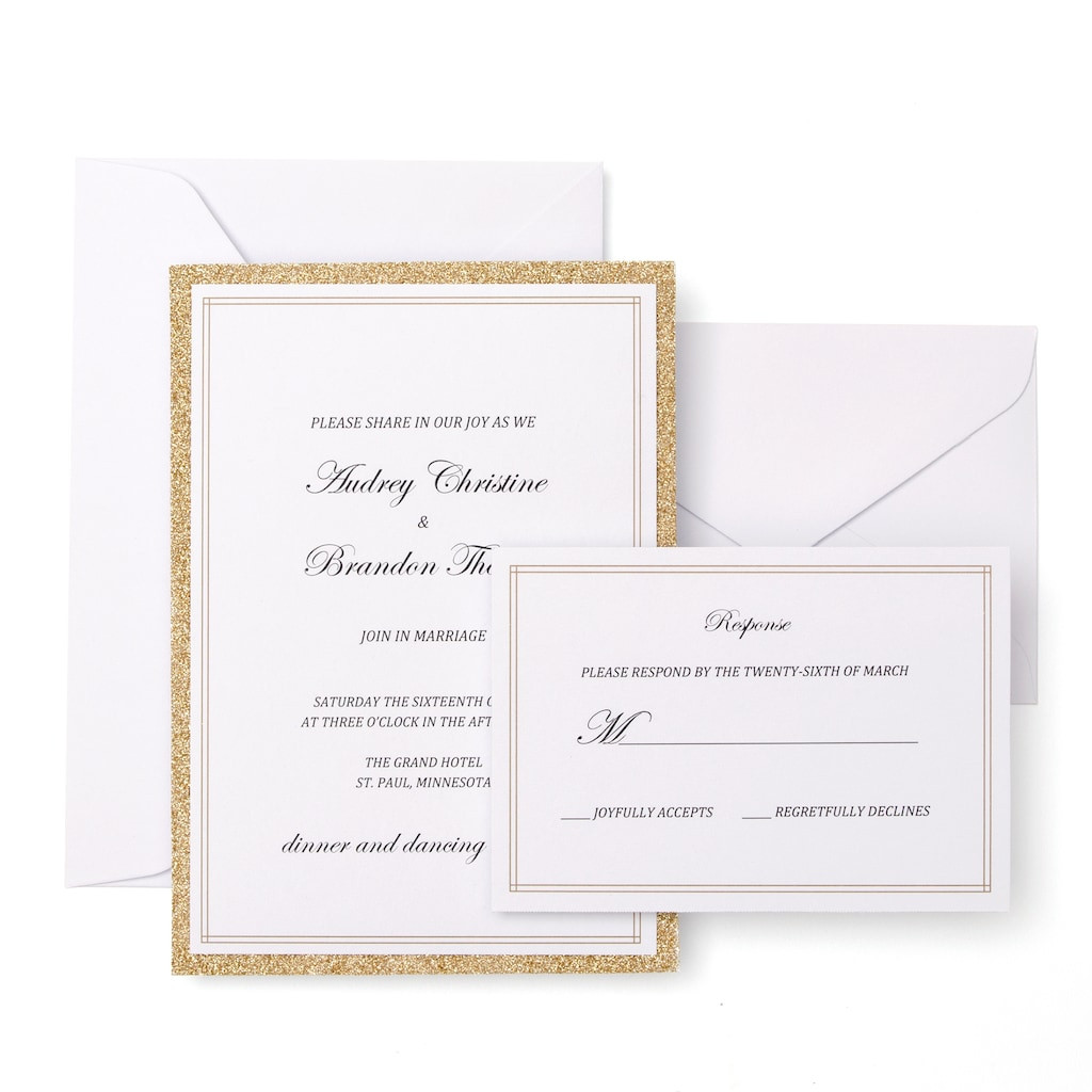 Michaels Wedding Invitations
 Gartner Studios Gold Glitter Invitation Kit