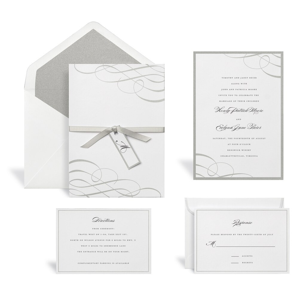 Michaels Wedding Invitations
 Find the Swirl Silver Wedding Invitation Kit By Celebrate