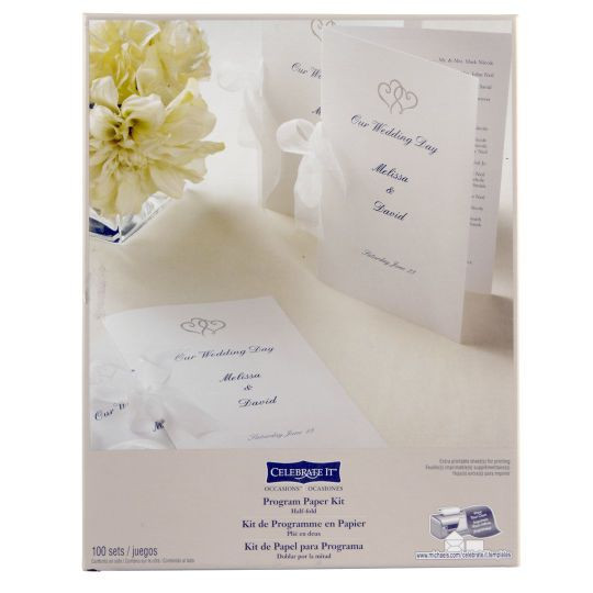 Michaels Wedding Invitations
 Celebrate It™ Occasions™ Half Fold Program Paper Kit