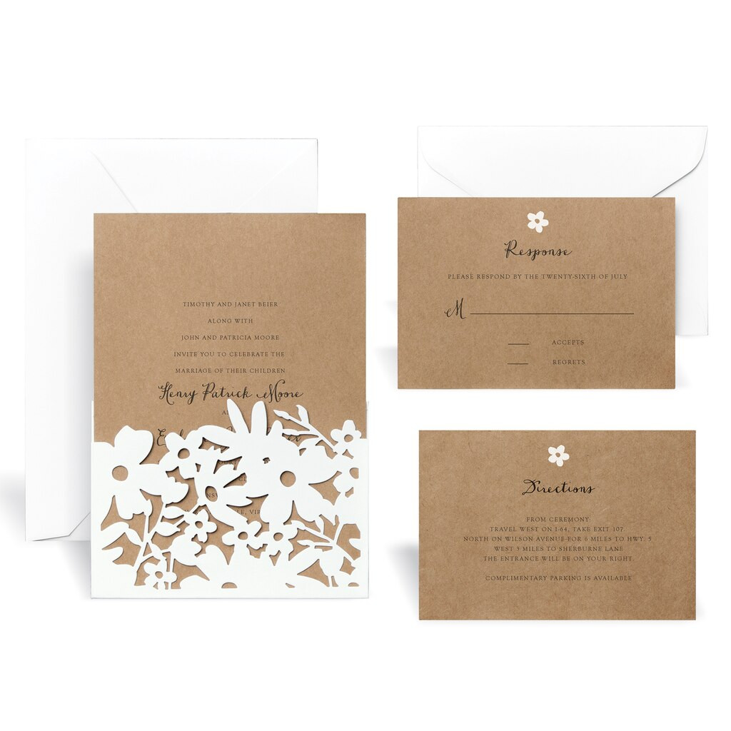 Michaels Wedding Invitations
 Find the Laser Cut Wrap In Floral Wedding Invitation Kit
