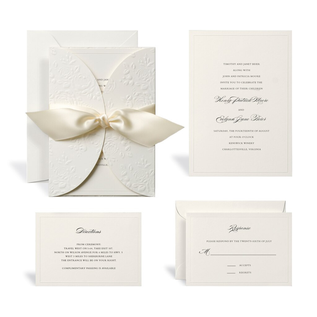 Michaels Wedding Invitations
 Buy the Embossed Ivory Wrap Wedding Invitation Kit By