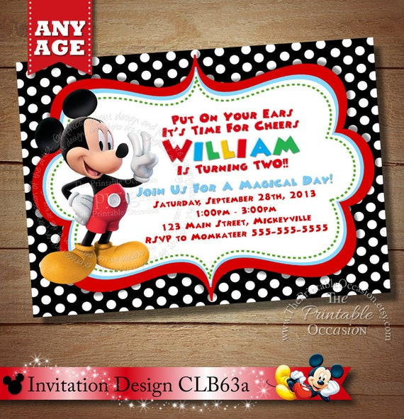 Mickey Mouse 2nd Birthday Invitations
 HUGE SELECTION Mickey Mouse Invitation Second Birthday