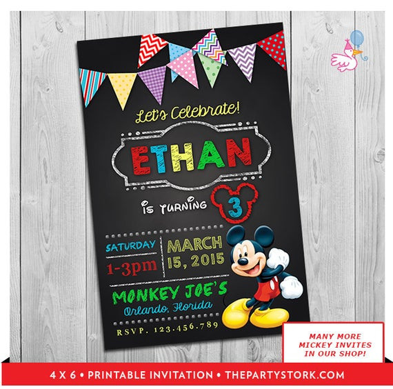 Mickey Mouse 2nd Birthday Invitations
 Mickey Mouse Clubhouse Invitations Printable Personalized